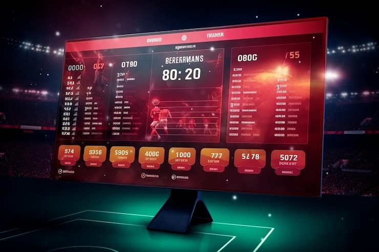 Photo football game statistics scoreboard template