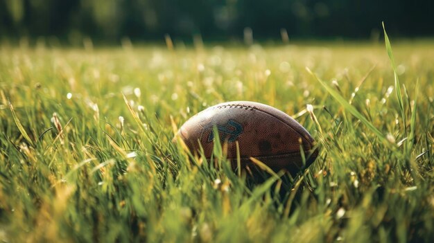 A Football On A Green Field Generative AI