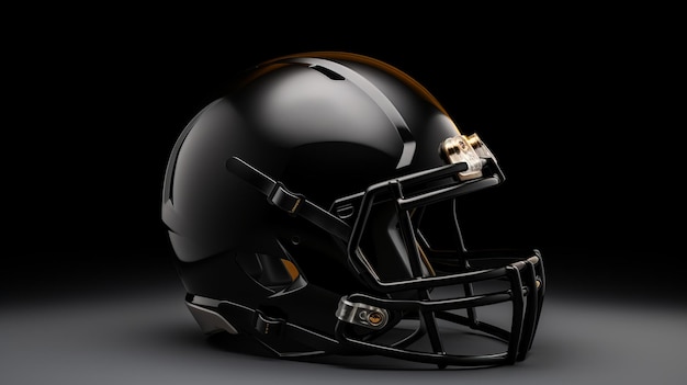 A football helmet on a black background