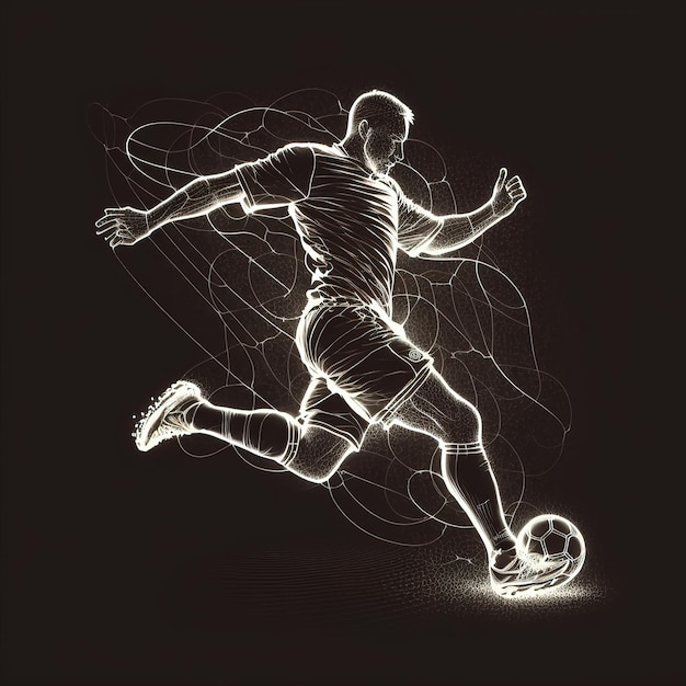 Football player graphic with light effect