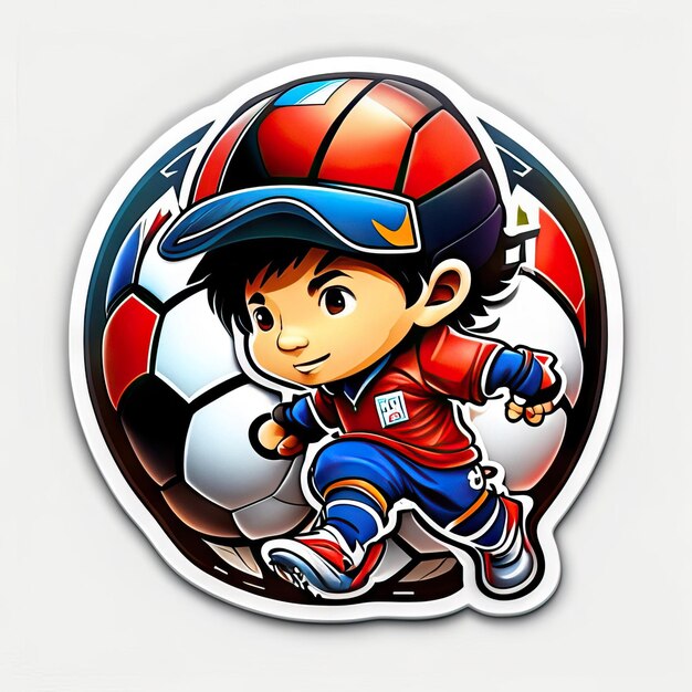 Photo football player illustration sticker