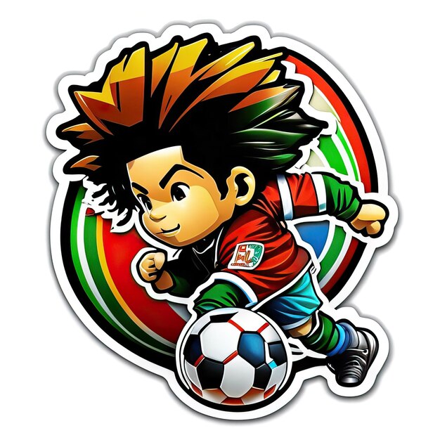 Photo football player illustration sticker