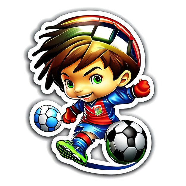 Photo football player illustration sticker