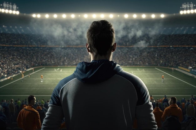 Football player in the stadium AI Generation