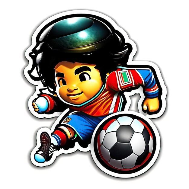 Photo football player sticker