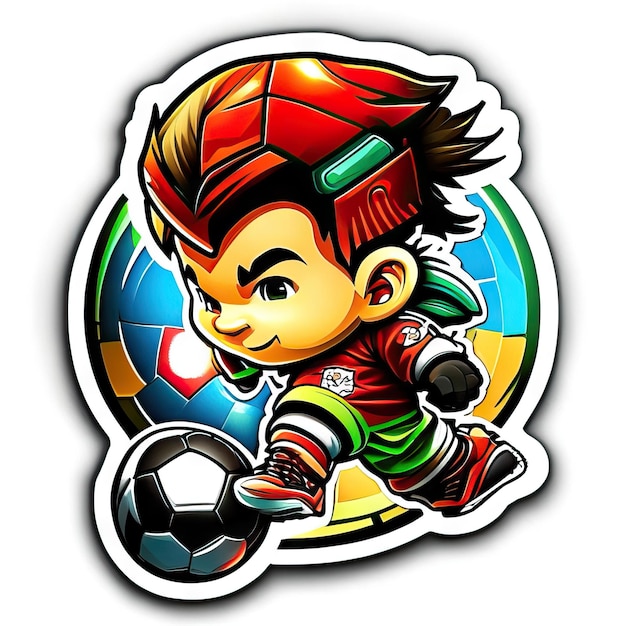 Photo football player sticker