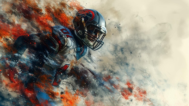 Football Player With Helmet Painting