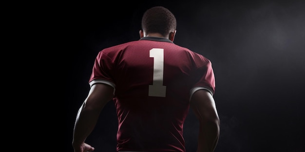 A football player with the number 1 on his jersey