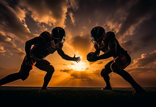 Photo football players standing together