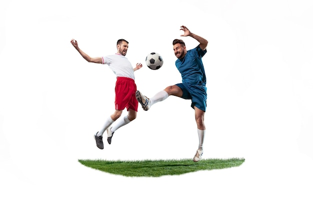 football players over white background