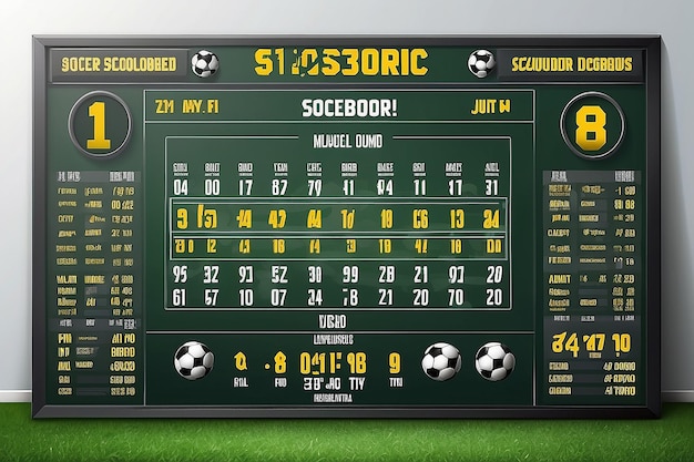 Photo football scoreboard background soccer match statistics vector illustration