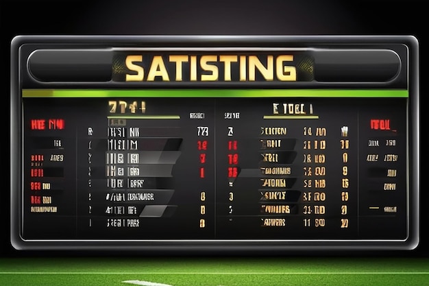 Foto scoreboard di calcio sullo sfondo statistiche delle partite di calcio illustrazione vettoriale