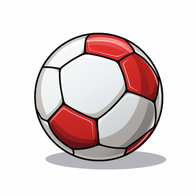 Photo football soccer ball cartoon style single white background ai generated