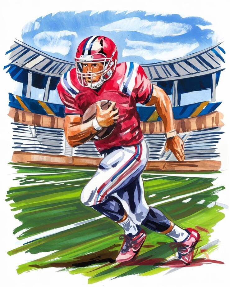 Football Sports Watercolor Painting Illustration