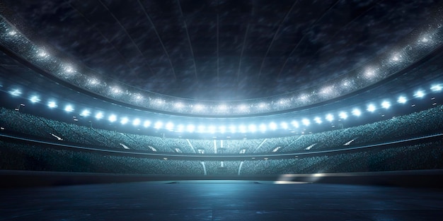 The football stadium at night Generative AI