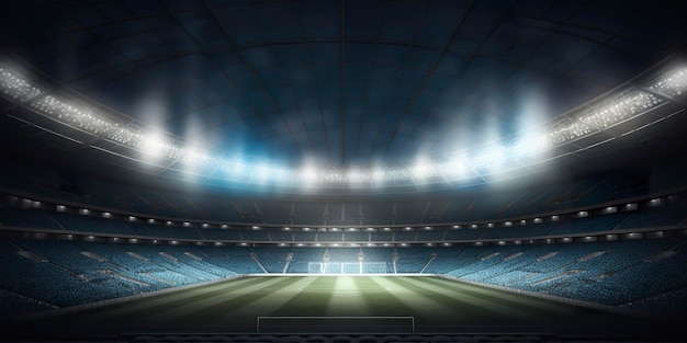 The football stadium at night Generative AI