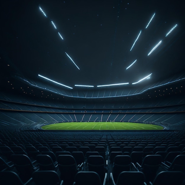 Football stadium at night generative ai