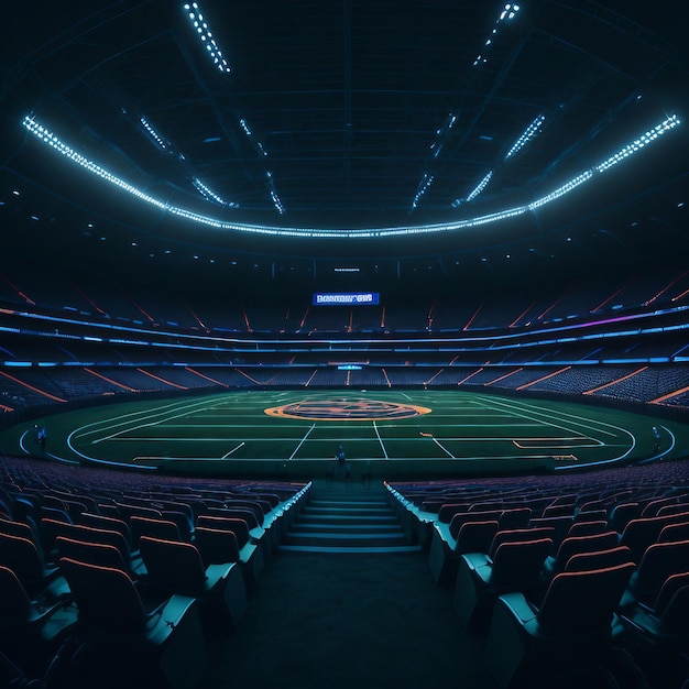 Football stadium at night generative ai