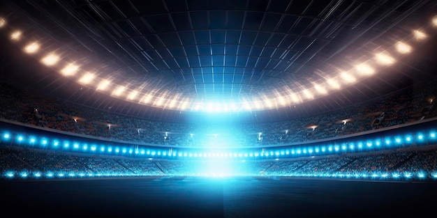 The football stadium at night Generative AI