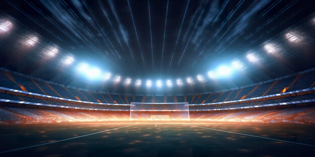 The football stadium at night Generative AI