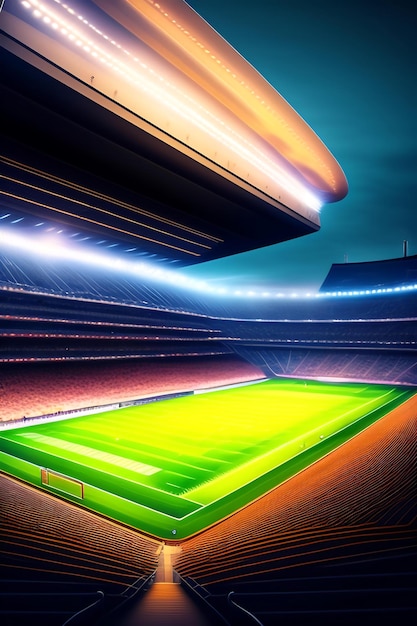 Football stadium at night