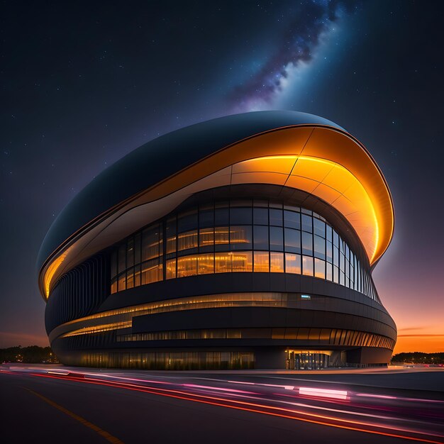 Football stadium at night