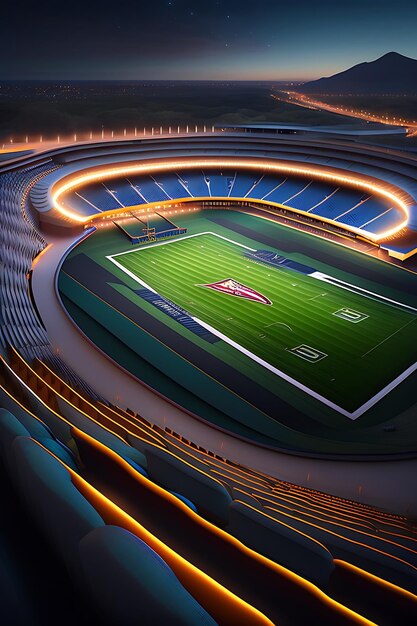 Premium AI Image | Football stadium at night