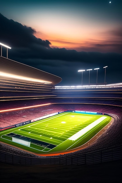 Football stadium at night