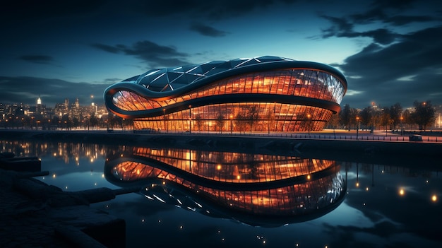 football stadium at night