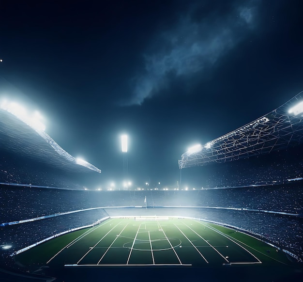 Foto stadio di calcio di notte