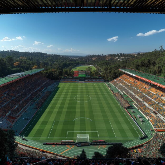 Football stadium with a lot of spectators