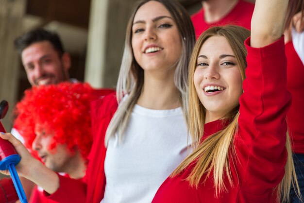 Football supporters at the stadium