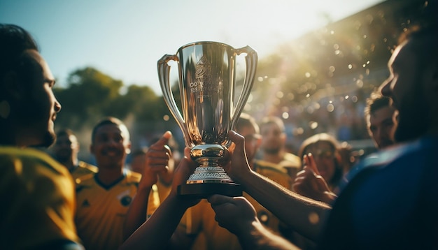 サッカートーナメント決勝トロフィー