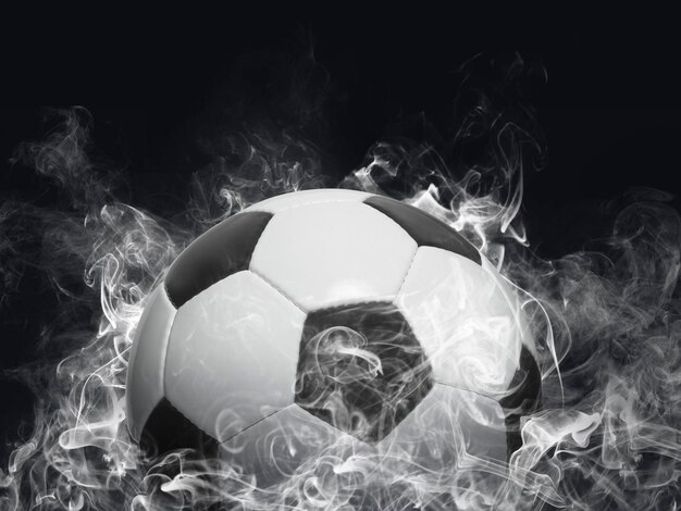 Photo football white smoke effect