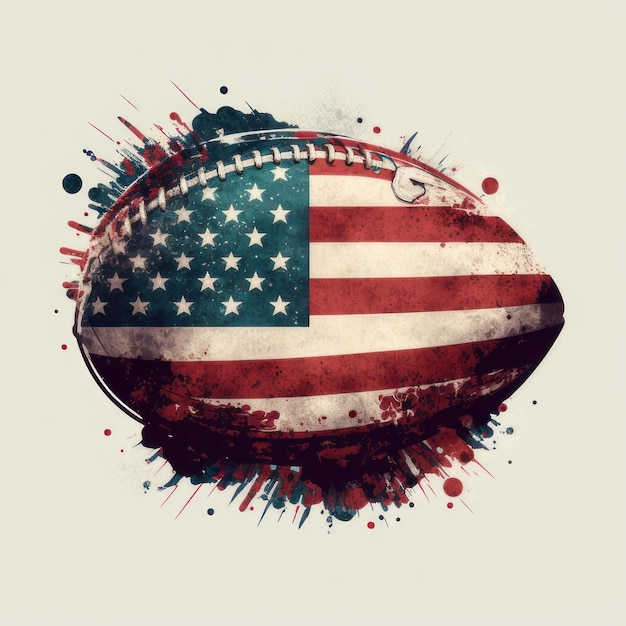 A football with the american flag on it