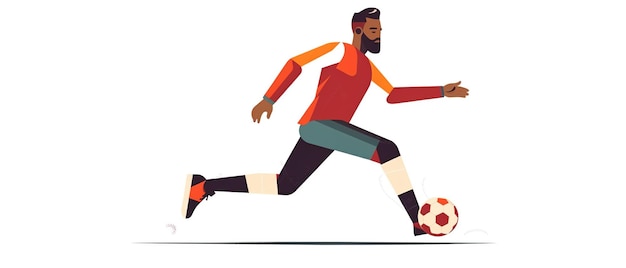 Footballer kicking ball sketch doodle fifa football player illustration Ai generated