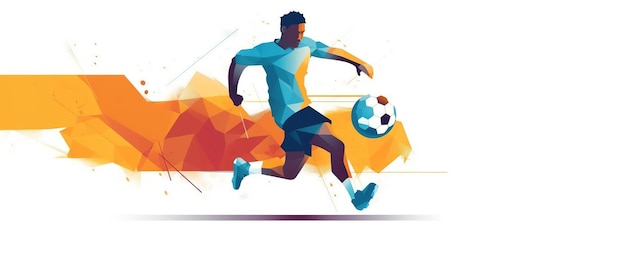 Footballer kicking ball sketch doodle fifa football player illustration Ai generated