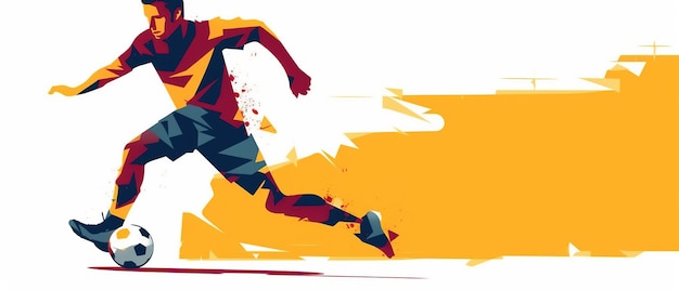 Footballer kicking ball sketch doodle fifa football player illustration Ai generated