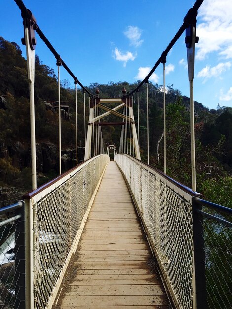 Footbridge against sky