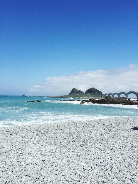 Footbridge on beach