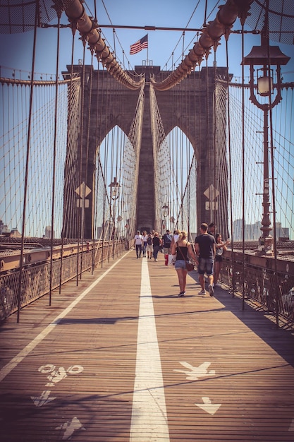 Photo footbridge over river