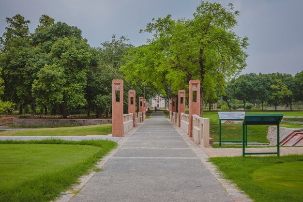 Photo footpath amidst trees in park