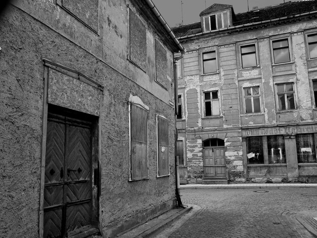 Footpath by old buildings