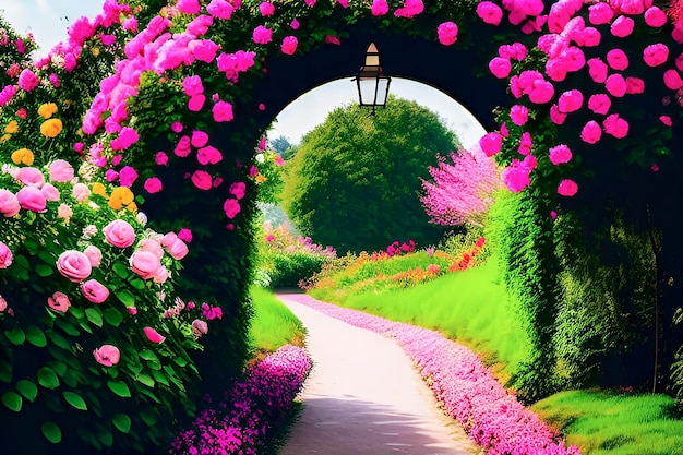 Footpath with Flowers