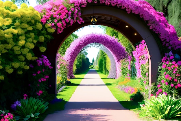 Footpath with flowers