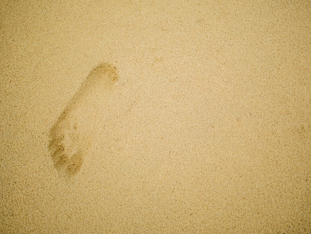 Footprint on the tropical beach