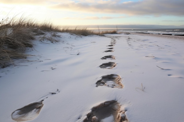 Footprints adjusting to the uneven ground