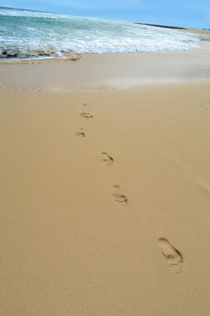 Foto impronte sulla spiaggia