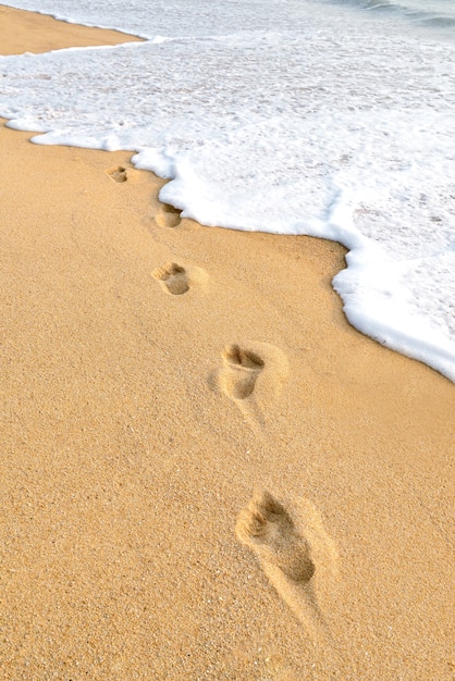 Footprints on beach