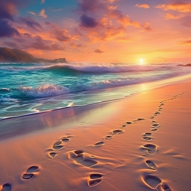 Footprints on a Sandy Beach